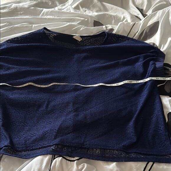 Anthropologie Akemi + Kin | Navy Blue Lace Blouse Size XS/S - Picture 7 of 8